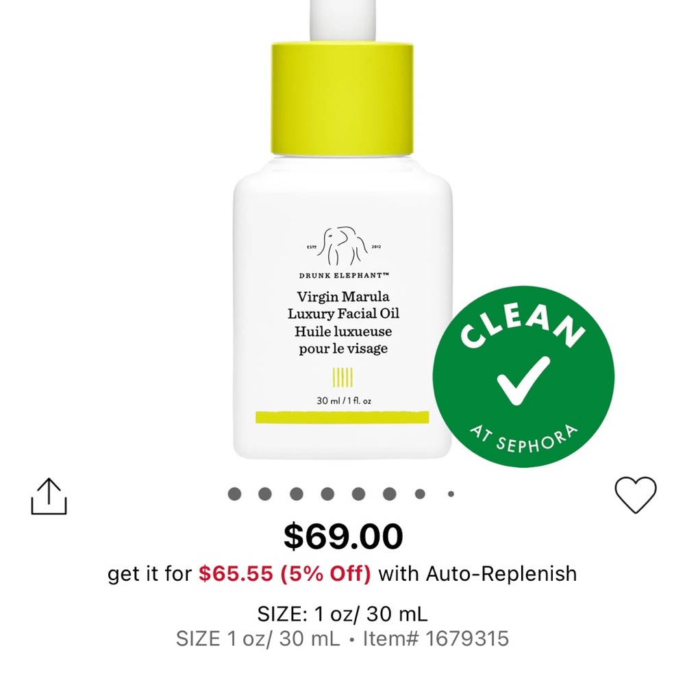 Drunk Elephant Virgin Marula Luxury Facial Oil